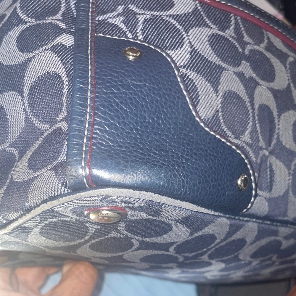 Coach Mickie Satchel  Signature C Denim and Leather Trim GUC - Picture 11 of 16